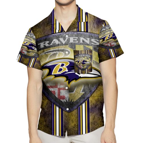 Baltimore Ravens Logo23 3D All Over Print Summer Beach Hawaiian Shirt With Pocket