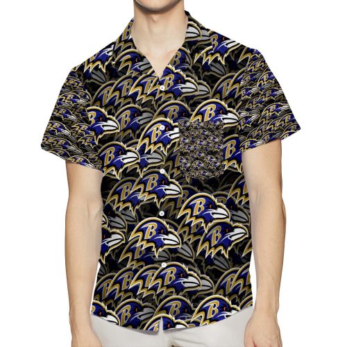 Baltimore Ravens Logo21 3D All Over Print Summer Beach Hawaiian Shirt With Pocket