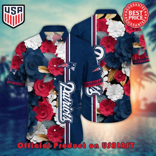 NFL NEW ENGLAND PATRIOTS FLOWER HAWAIIAN SHIRT AND TSHIRT FOR FANS NEW SUMMER ALOHA FOOTBALL SHIRTS