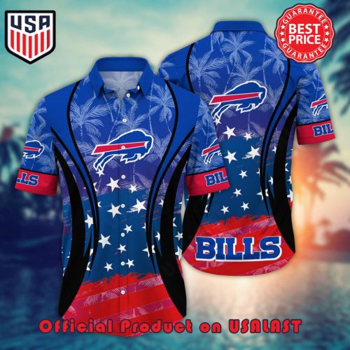 BUFFALO BILLS NFL SUMMER 4TH OF JULY USA FLAQ HAWAIIAN SHIRT FOR FANS