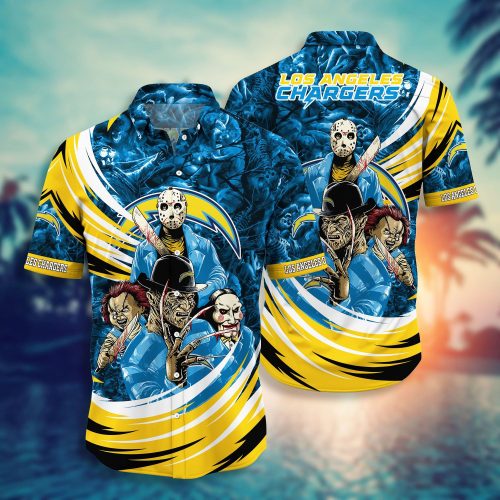 Los Angeles Chargers NFL Halloween Horror Movies Hawaiian Shirts