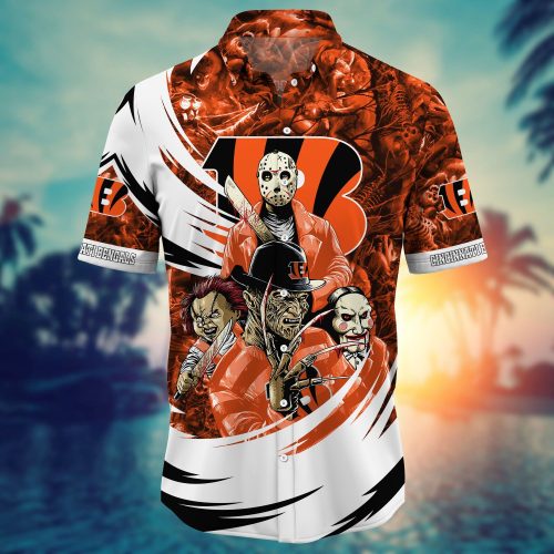 Cincinnati Bengals NFL Halloween Horror Movies Hawaiian Shirts