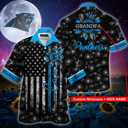 Carolina Panthers NFLHawaii Shirt Sunflower Custom Your Nickname,Kids Name Best Gift For Mother Day,Father Day  Gift