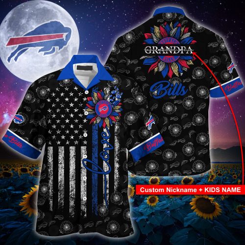 Buffalo Bills NFLHawaii Shirt Sunflower Custom Your Nickname,Kids Name Best Gift For Mother Day,Father Day  Gift