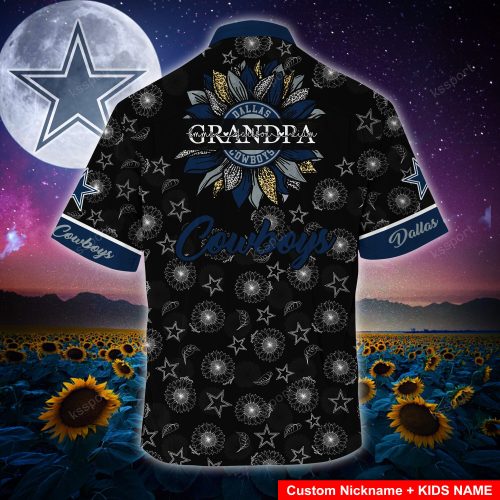 Dallas Cowboys NFLHawaii Shirt Sunflower Custom Your Nickname,Kids Name Best Gift For Mother Day,Father Day  Gift