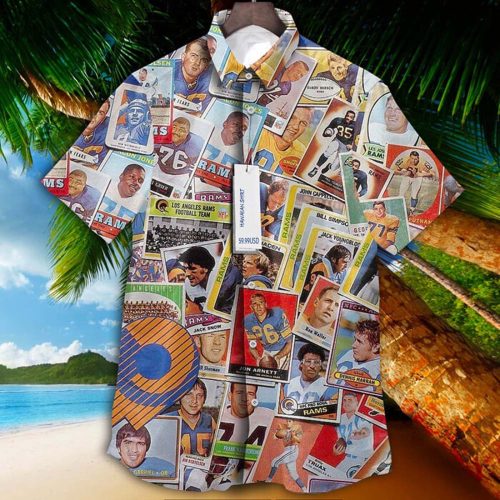 1985 Los Angeles Rams 40Th Anniversary Yearbook Vintage Aloha Hawaiian Shirt