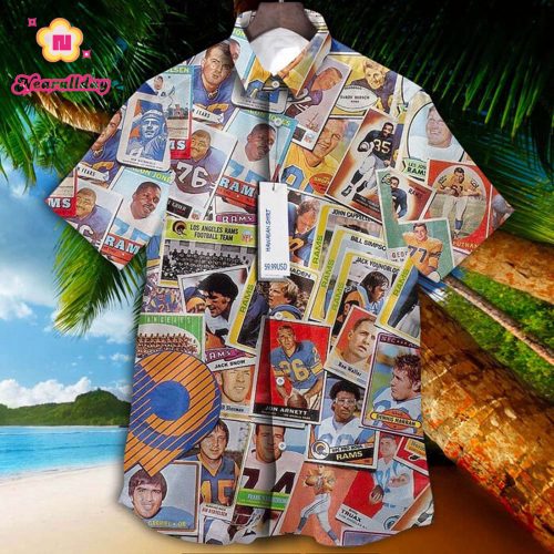 1985 Los Angeles Rams 40Th Anniversary Yearbook Vintage Aloha Hawaiian Shirt