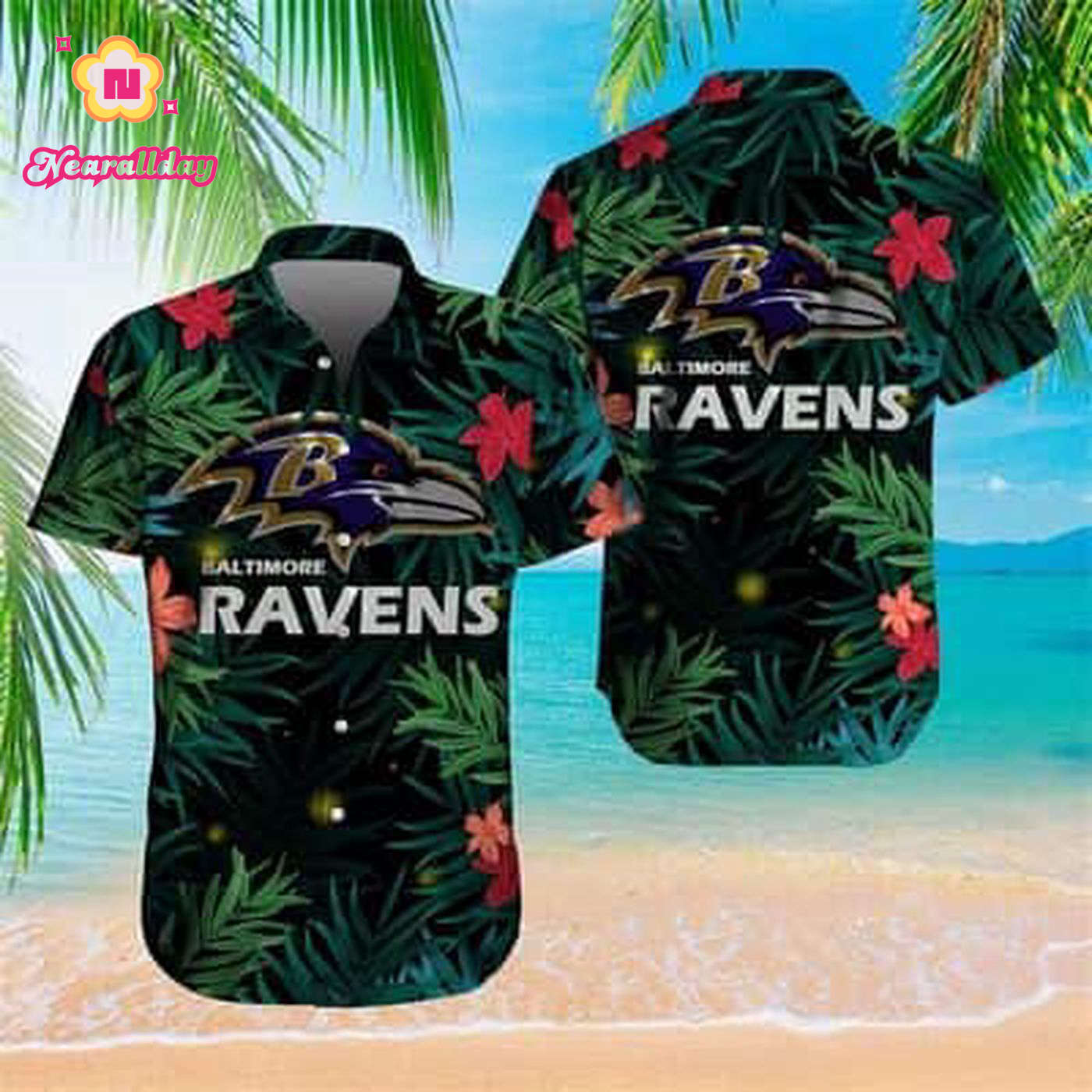 Aloha NFL Baltimore Ravens Hawaiian Shirt Gift For Football Fans Aloha NFL Baltimore Ravens Hawaiian Shirt Gift For Football Fans