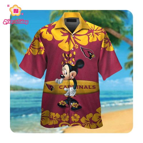 Arizona Cardinals And Minnie Mouse Hawaii Shirt Summer Button Up Shirt For Men Womens