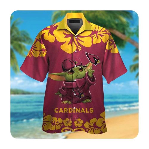 Arizona Cardinals Baby Yoda Hawaii Shirt Summer Button Up Shirt For Men Women