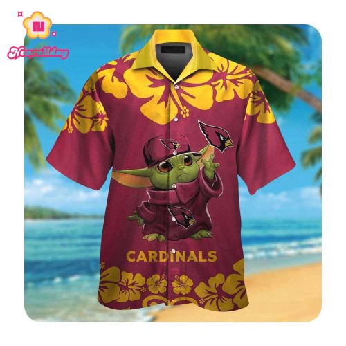 Arizona Cardinals Baby Yoda Hawaii Shirt Summer Button Up Shirt For Men Women