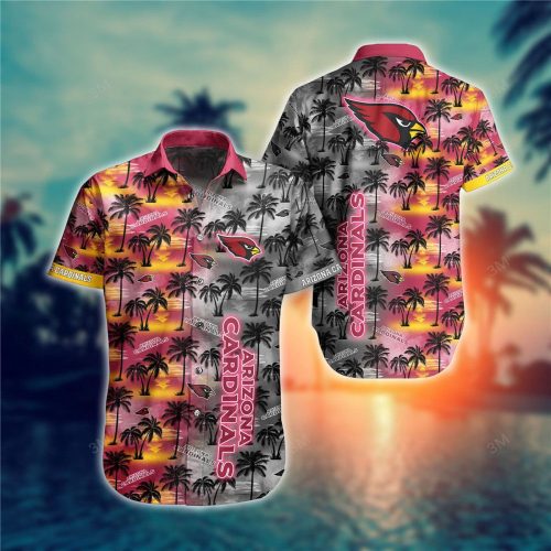 Arizona Cardinals Hawaiian Shirt Palm Tree Pattern