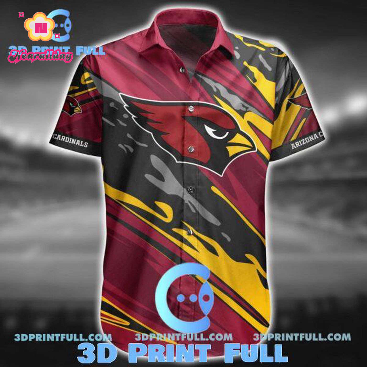 Arizona Cardinals Hawaiian Shirts Summer Hawaiian Shirt Set for Men Women Kids Arizona Cardinals Hawaiian Shirts Summer Hawaiian Shirt Set for Men Women Kids