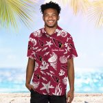 Arizona Cardinals Name Personalized Short Sleeve Button Up Tropical Aloha Hawaiian Shirt Set for Men Women Kids