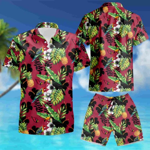 ARIZONA CARDINALS NFL MENS FLORAL BUTTON UP SHIRT ALL OVER PRINTED HAWAIIAN SHIRT 2023 summer shirt