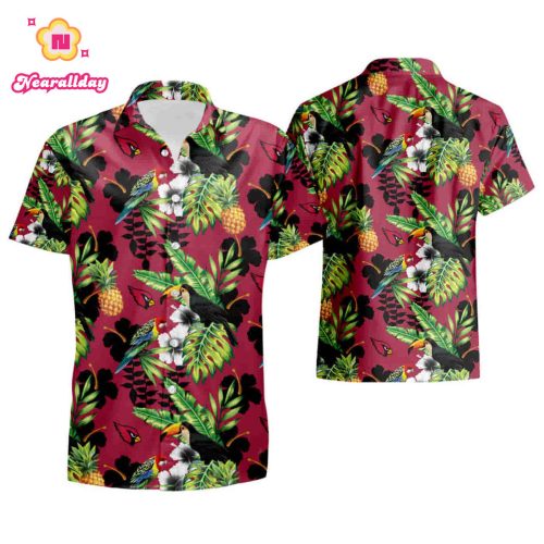 ARIZONA CARDINALS NFL MENS FLORAL BUTTON UP SHIRT ALL OVER PRINTED HAWAIIAN SHIRT 2023 summer shirt