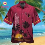 Arizona Cardinals Short Sleeve Button Up Tropical Aloha Hawaiian Shirt Set for Men Women Kids Gift