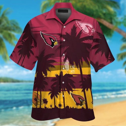Arizona Cardinals Short Sleeve Button Up Tropical Aloha Hawaiian Shirt Set for Men Women Kids Gift