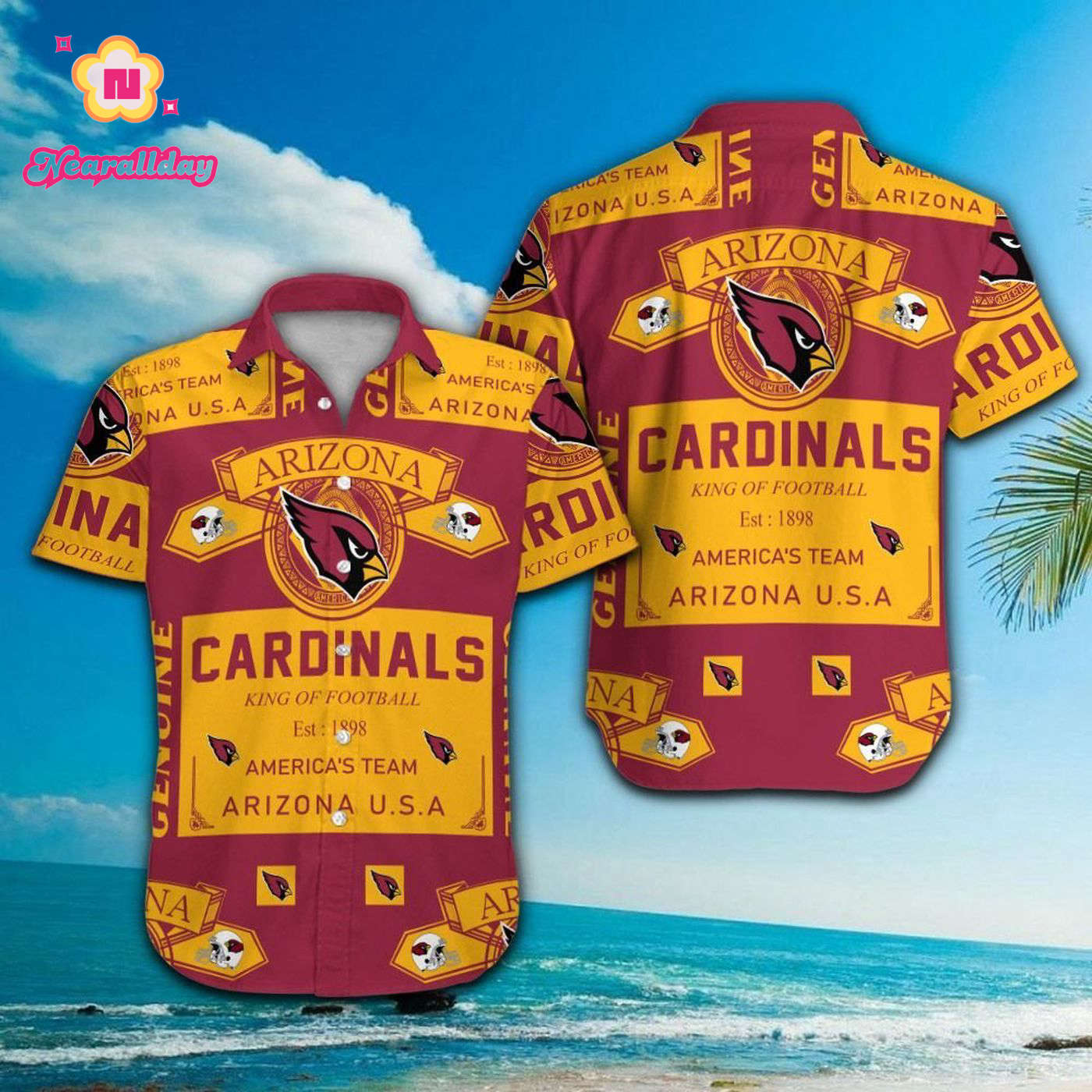 Arizona Cardinals Short Sleeve Button Up Tropical Aloha Hawaiian Shirt Set for Men Women Kids Gift Arizona Cardinals Short Sleeve Button Up Tropical Aloha Hawaiian Shirt Set for Men Women Kids Gift