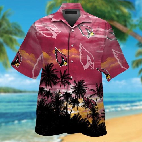 Arizona Cardinals Short Sleeve Button Up Tropical Aloha Hawaiian Shirt Set for Men Women Kids Gift