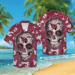 Arizona Cardinals Sugarskull Short Sleeve Button Up Tropical Aloha Hawaiian Shirt Set for Men Women Kids