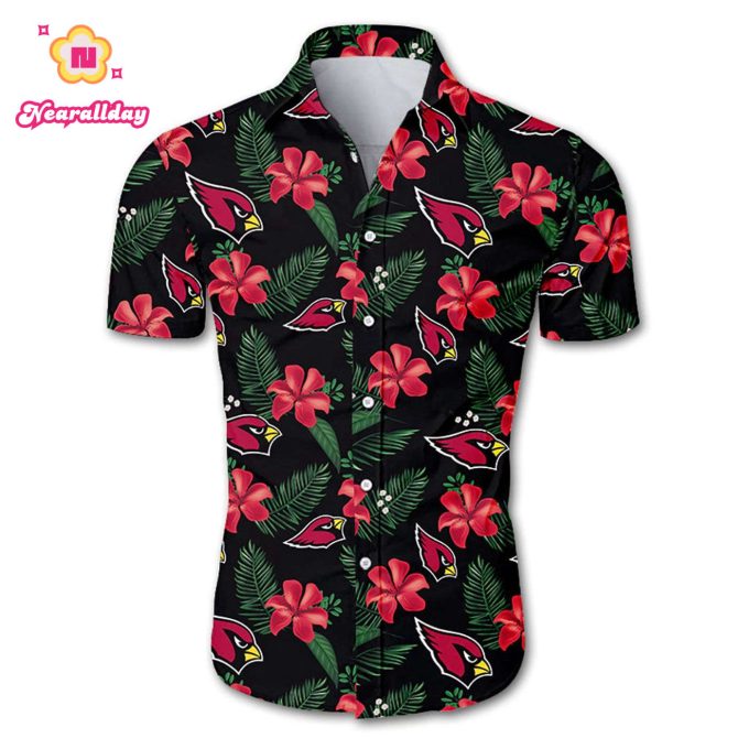 Arizona cardinals tropical flower Hawaiian Beach Shirt
