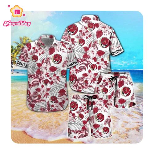 Arizona Diamondbacks x Grateful Dead Hawaiian Button-Up Shirt for Men and Women