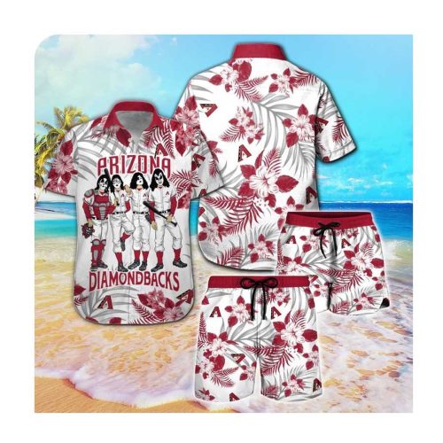 Arizona Diamondbacks and Kiss Hawaii Summer Button-Up Shirt for Men and Women