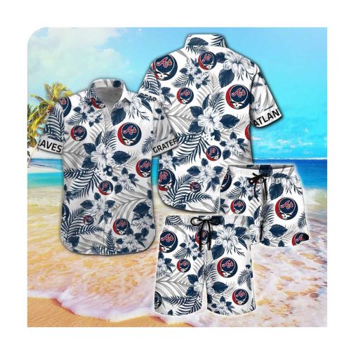 Atlanta Braves and Grateful Dead Hawaiian Summer Button-Up Shirt for Men and Women