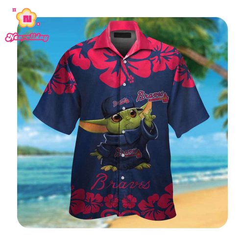 Atlanta Braves Baby Yoda Hawaii Shirt Summer Button Up for Men & Women