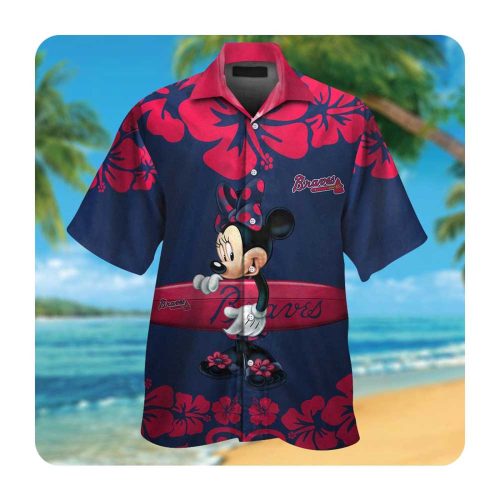 Atlanta Braves Minnie Mouse Hawaii Shirt Summer Button Up for Men & Women