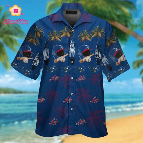 Atlanta Braves Tropical Aloha Hawaiian Shirt Set for Men Women Kids – MTE010
