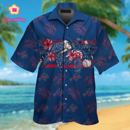 Atlanta Braves Tropical Aloha Hawaiian Shirt Set for Men Women Kids – MTE02