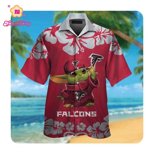 Atlanta Falcons Baby Yoda Hawaii Shirt Summer Button Up Shirt For Men Women