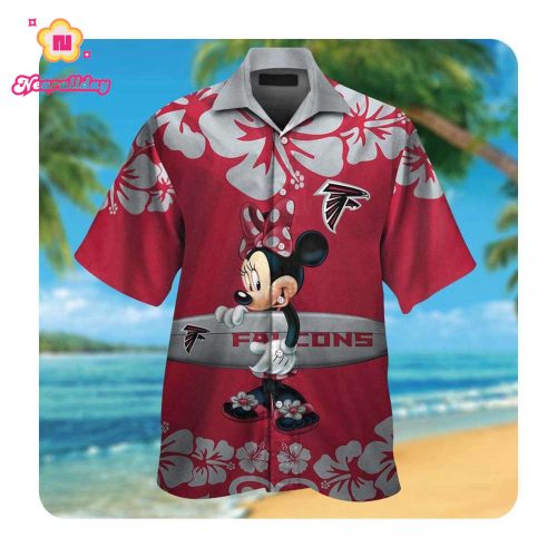 Atlanta Falcons Minnie Mouse Short Sleeve Button Up Tropical Aloha Hawaiian Shirts NFL