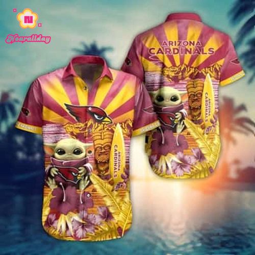 Baby Yoda Star Wars Loves NFL Arizona Cardinals Hawaiian Shirt
