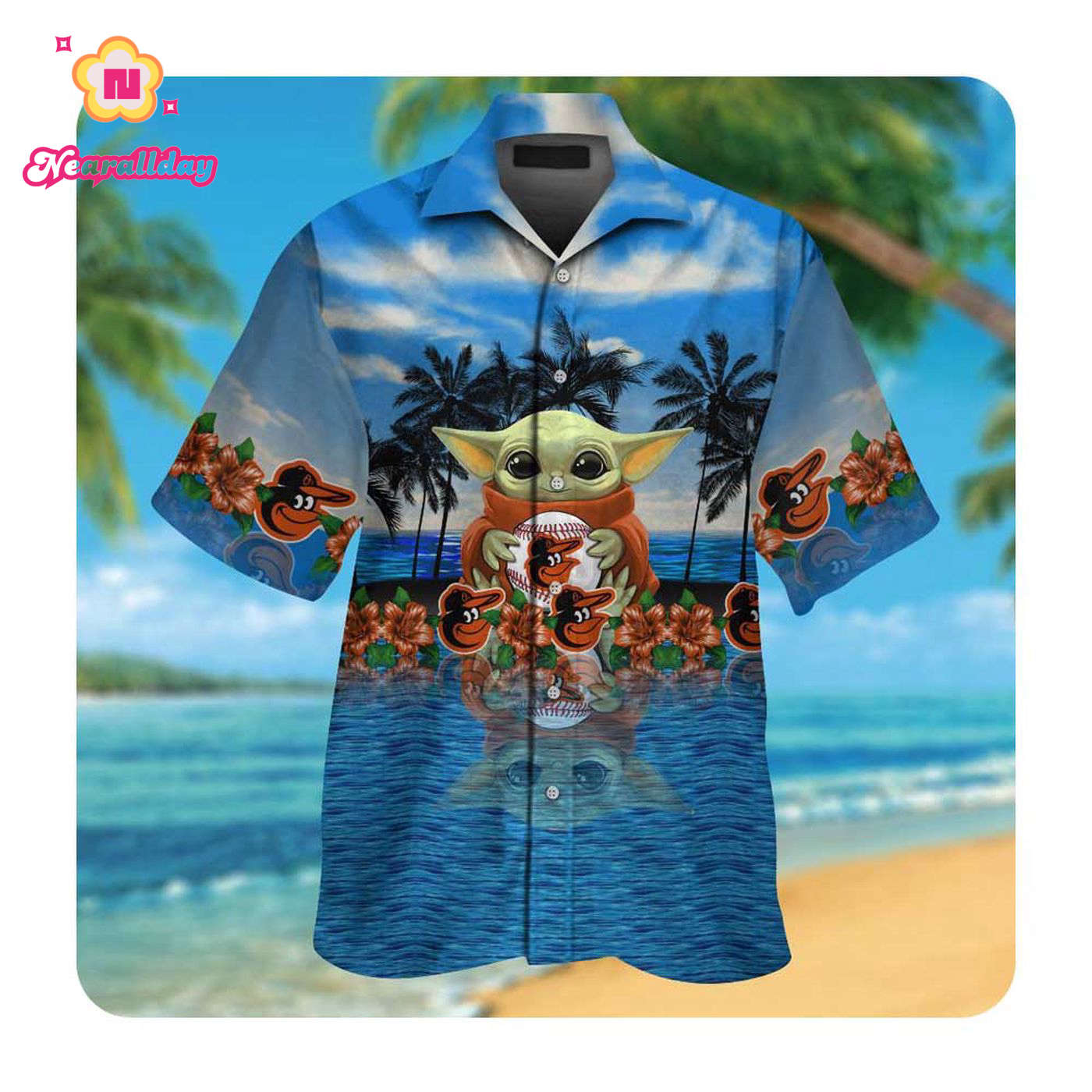Baltimore Orioles and Baby Yoda Hawaii Shirt Summer Button-Up for Men & Women Baltimore Orioles and Baby Yoda Hawaii Shirt Summer Button-Up for Men & Women