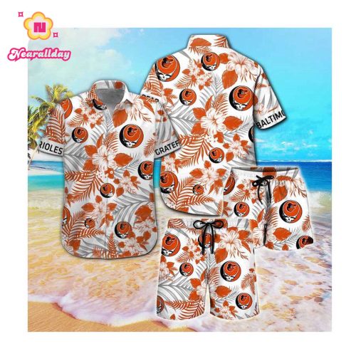 Baltimore Orioles & Grateful Dead Hawaii Shirt - Summer Button Up for Men & Women