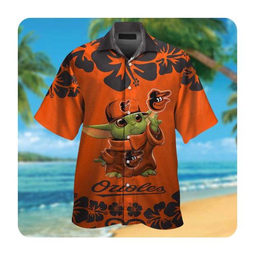 Official Baltimore Orioles Baby Yoda Hawaiian Shirt – Unisex Summer Button Up