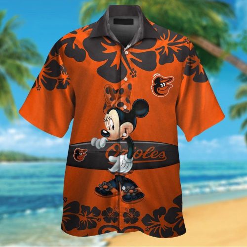Baltimore Orioles Minnie Mouse Hawaiian Shirt Set for Men Women Kids