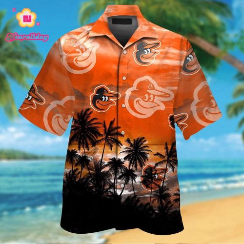 Baltimore Orioles Tropical Aloha Hawaiian Shirt Set for Men Women Kids – MTE01