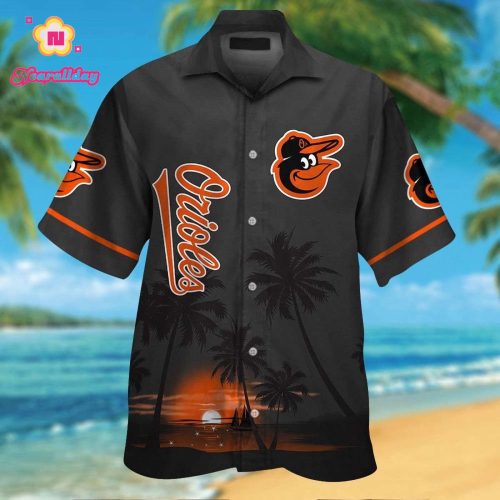 Baltimore Orioles Tropical Aloha Hawaiian Shirt Set for Men Women Kids – MTE011
