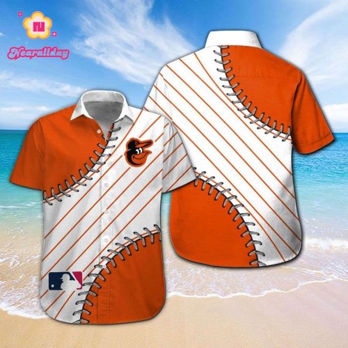 Baltimore Orioles Tropical Aloha Hawaiian Shirt Set for Men Women Kids MTE02