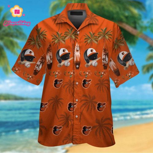 Baltimore Orioles Tropical Aloha Hawaiian Shirt Set – Men Women Kids MTE03