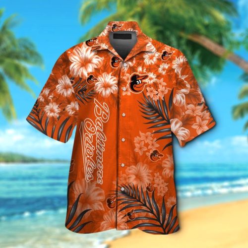 Baltimore Orioles Hawaiian Shirt Set – Short Sleeve Button Up Tropical Aloha for Men Women Kids