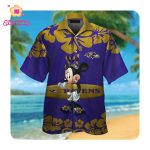 Baltimore Ravens And Minnie Mouse Hawaii Shirt Summer Button Up Shirt For Men Women