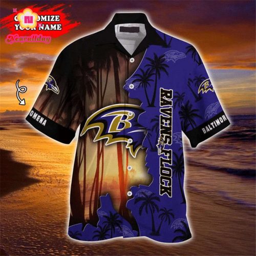 Baltimore Ravens Hawaiian Shirt Customize Your Name