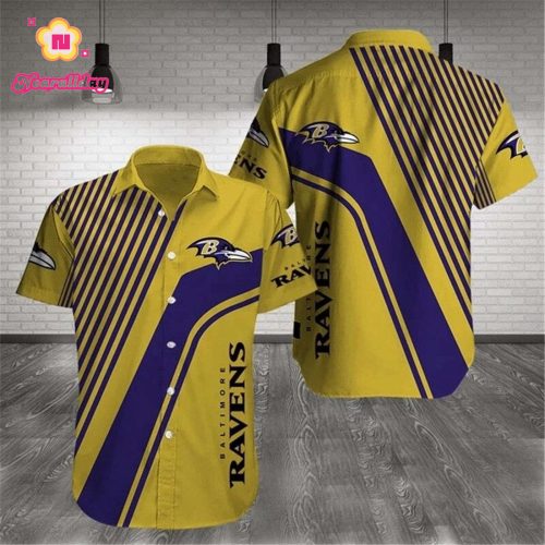 Baltimore Ravens Hawaiian Shirts Pattern Stripe