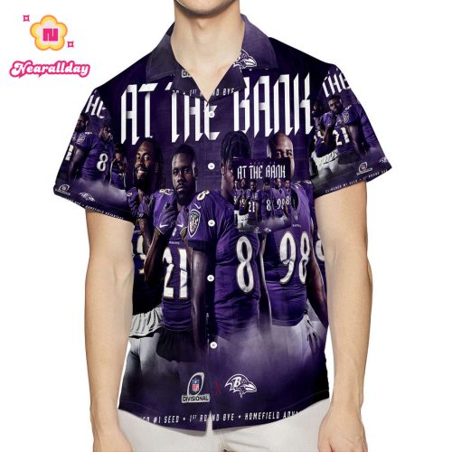Baltimore Ravens Meet Us At The Bank 3D All Over Print Summer Beach Hawaiian Shirt With Pocket