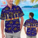 Baltimore Ravens Name Personalized Short Sleeve Button Up Tropical Aloha Hawaiian Shirt Set for Men Women Kids